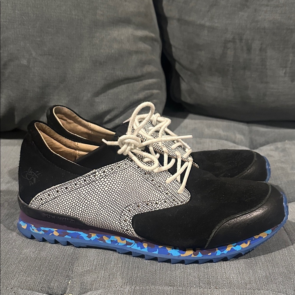 John Fluevog Black and Blue Men's Shoes